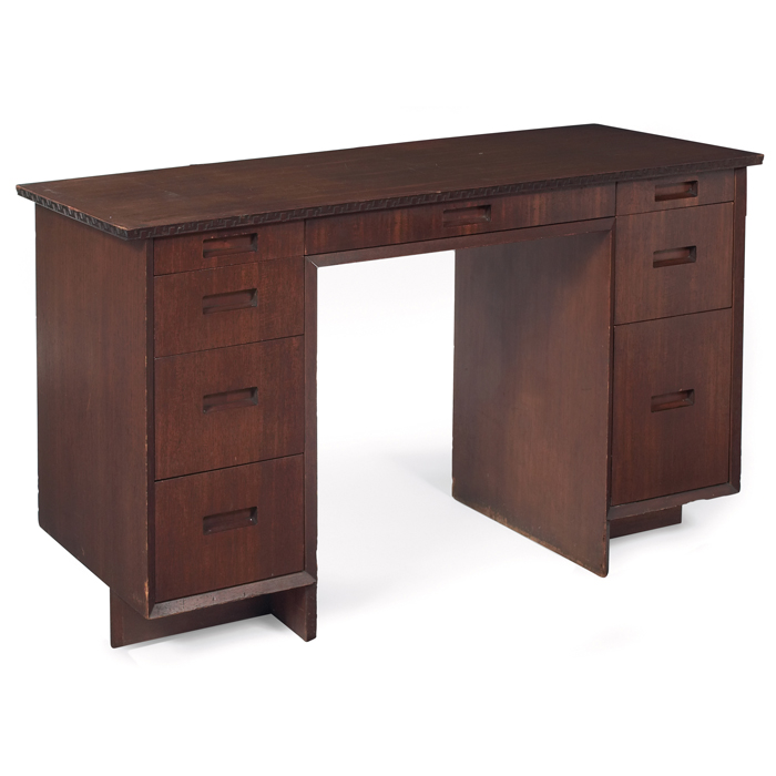 Appraisal: Frank Lloyd Wright desk manufactured by Heritage Henredon top with