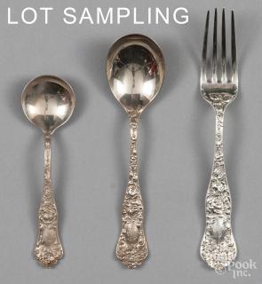 Appraisal: Shiebler sterling silver flatware service Group of sterling silver mounted