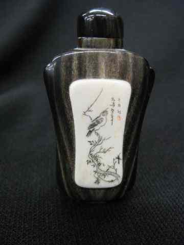 Appraisal: Chinese Carved Horn Snuff Bottle - '' excellent