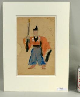 Appraisal: L T Foujita Japanese Costume Design Gouache Leonard Tsuguharu Foujita