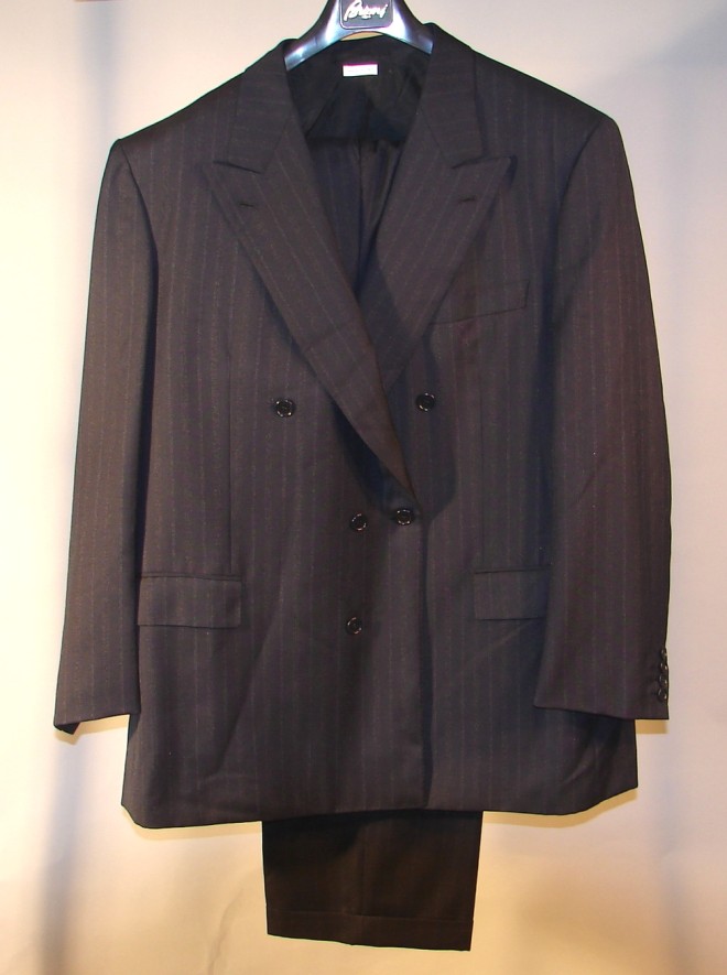 Appraisal: BRIONI Roman Style Size navy blue chalk stripe Italian wool