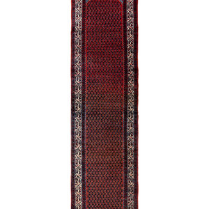 Appraisal: A Persian Wool Runner Mid- th Century feet inches x