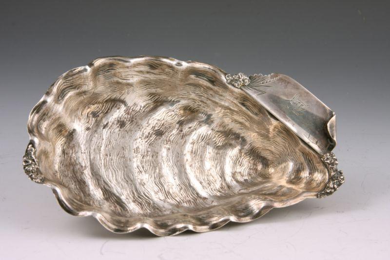 Appraisal: Wood Hughes Sterling Silver Oyster Dish the oyster sauce dish