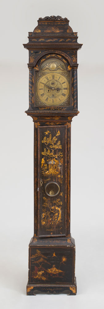 Appraisal: GEORGE III JAPANNED TALL CASE CLOCK Fitted with an engraved