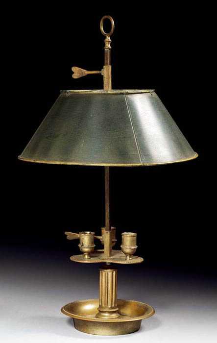 Appraisal: SMALL TABLE LAMP so-called lampe bouillotte late Louis XVI Paris