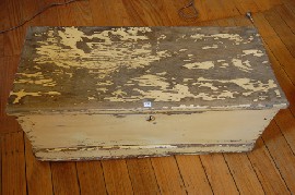 Appraisal: PAINTED PINE BLANKET BOX