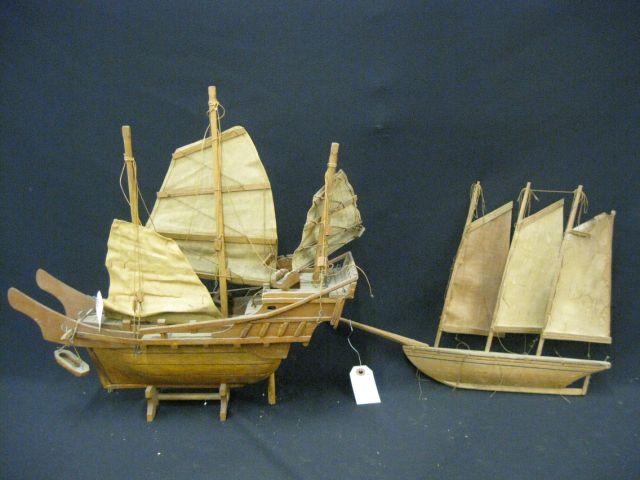 Appraisal: Antique Ships pond boat model tallest is