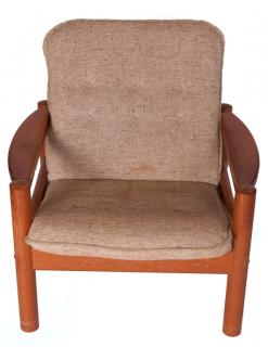 Appraisal: Domino Mobler Danish Teak Tweed Lounge Armchair Domino Mobler Danish