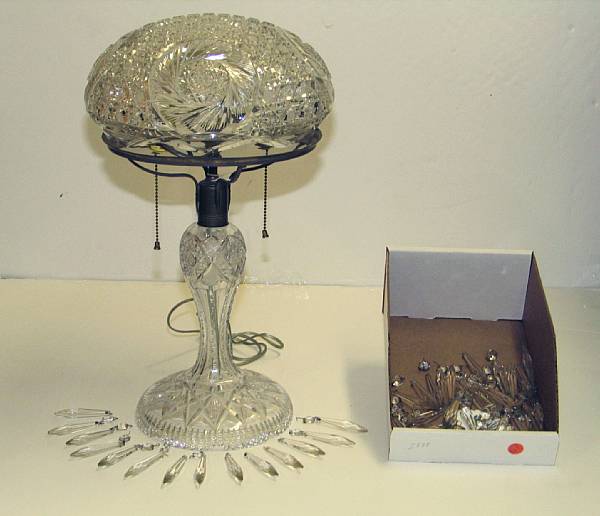 Appraisal: An American brilliant cut glass table lamp late th early