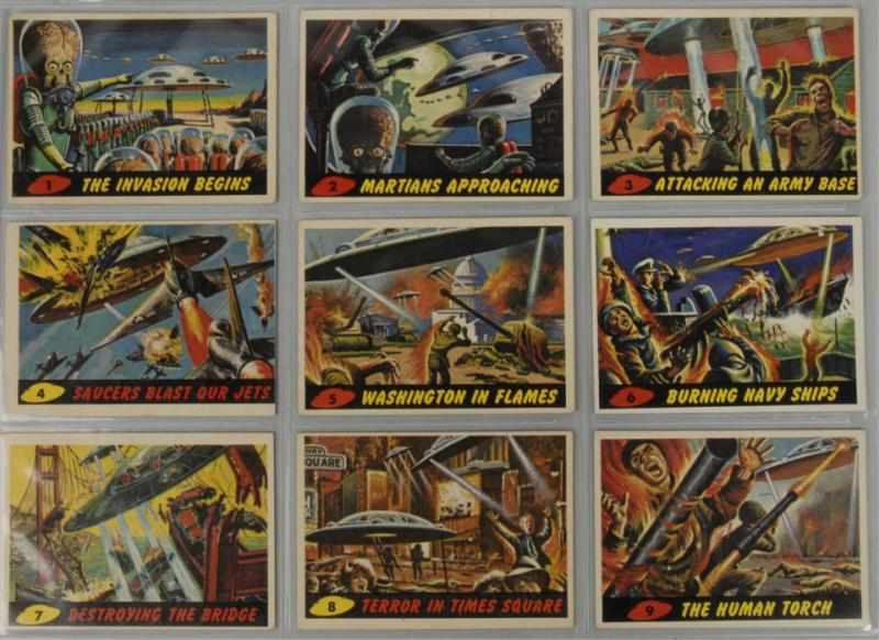 Appraisal: Complete Set of Topps Mars Attacks Gum Cards Description Circa