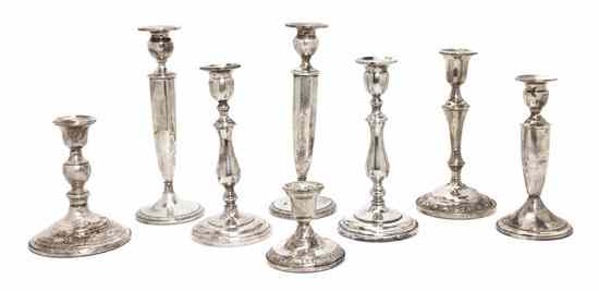 Appraisal: Two Pairs of American Sterling Silver Candlesticks each of baluster