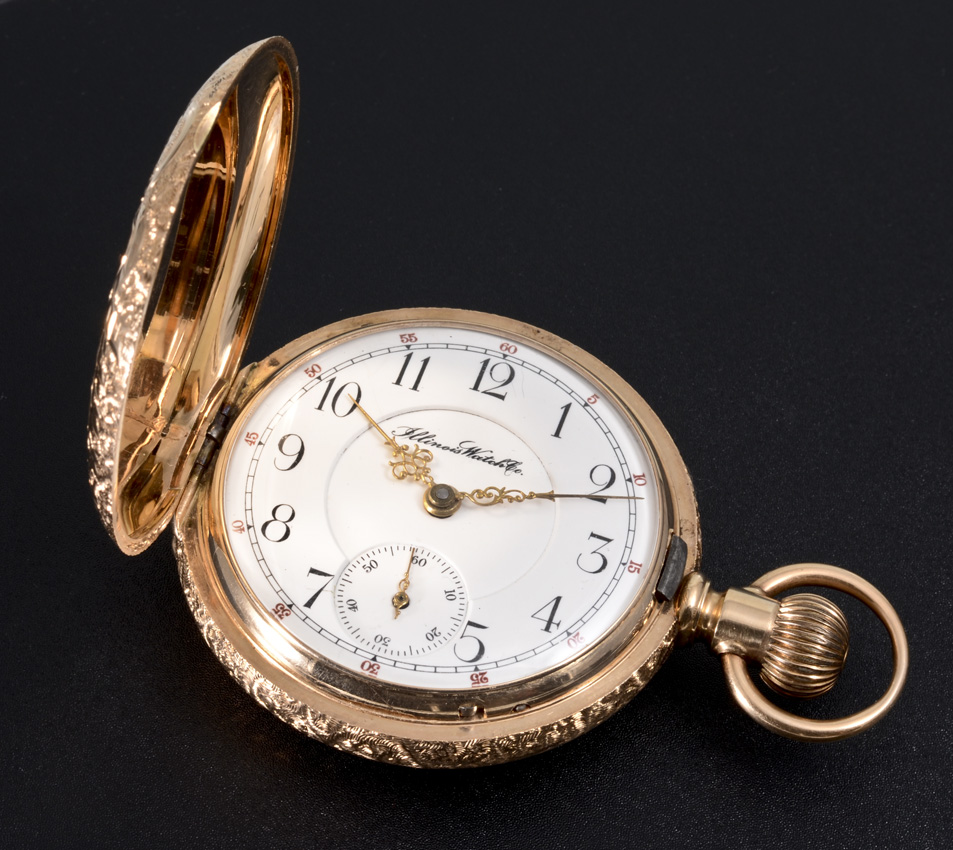 Appraisal: K YELLOW GOLD ILLINOIS HUNTER CASE POCKET WATCH Circa size