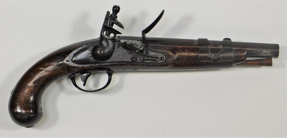 Appraisal: Model Flintlock Pistol United States C - bore walnut stock