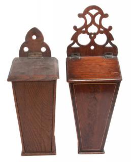 Appraisal: Two English Candle Boxes Two English Candle Boxes th century