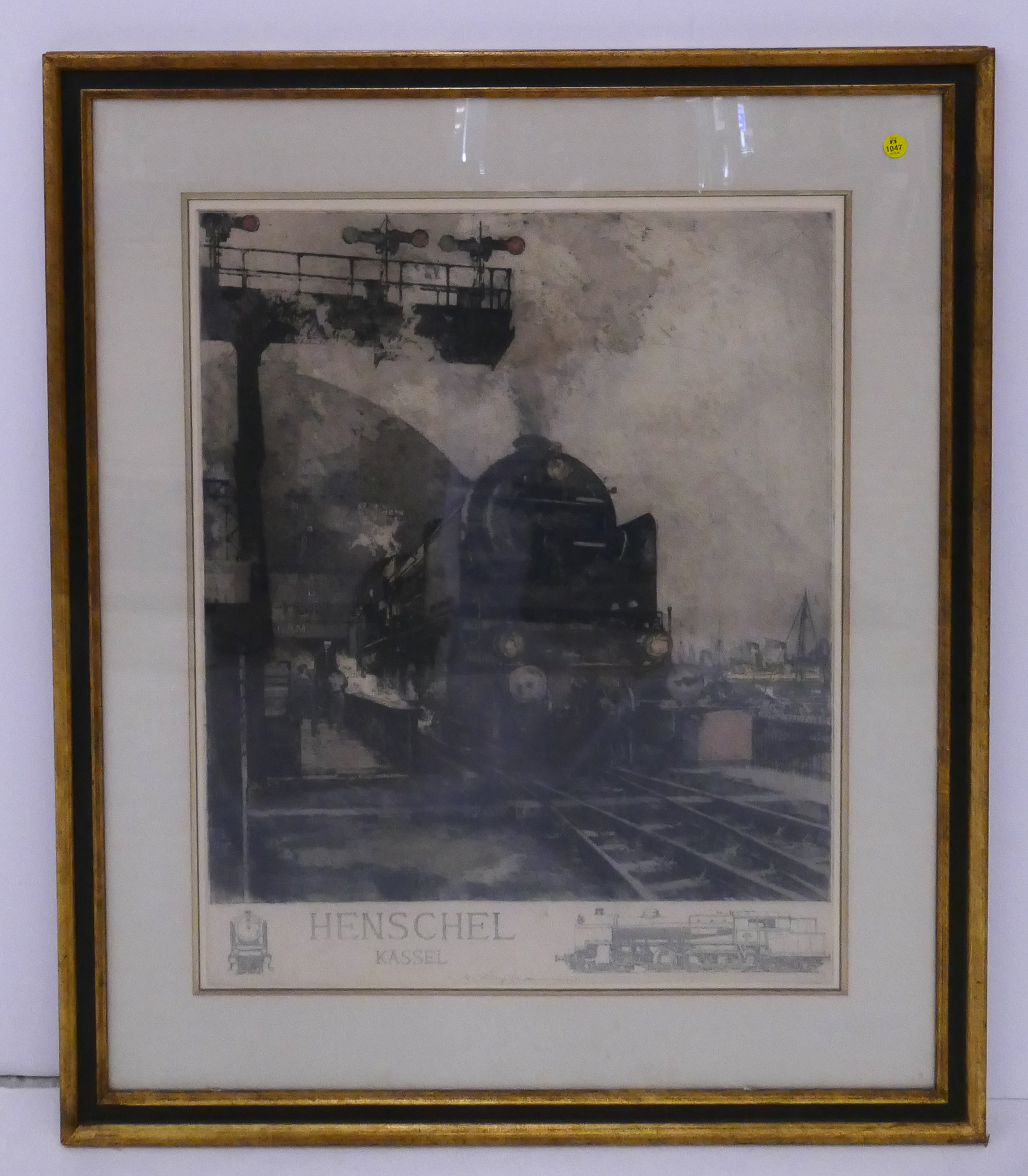 Appraisal: Luigi Kasimir 'Henschel Locomotive' Estate Aquatint Etching - Framed x