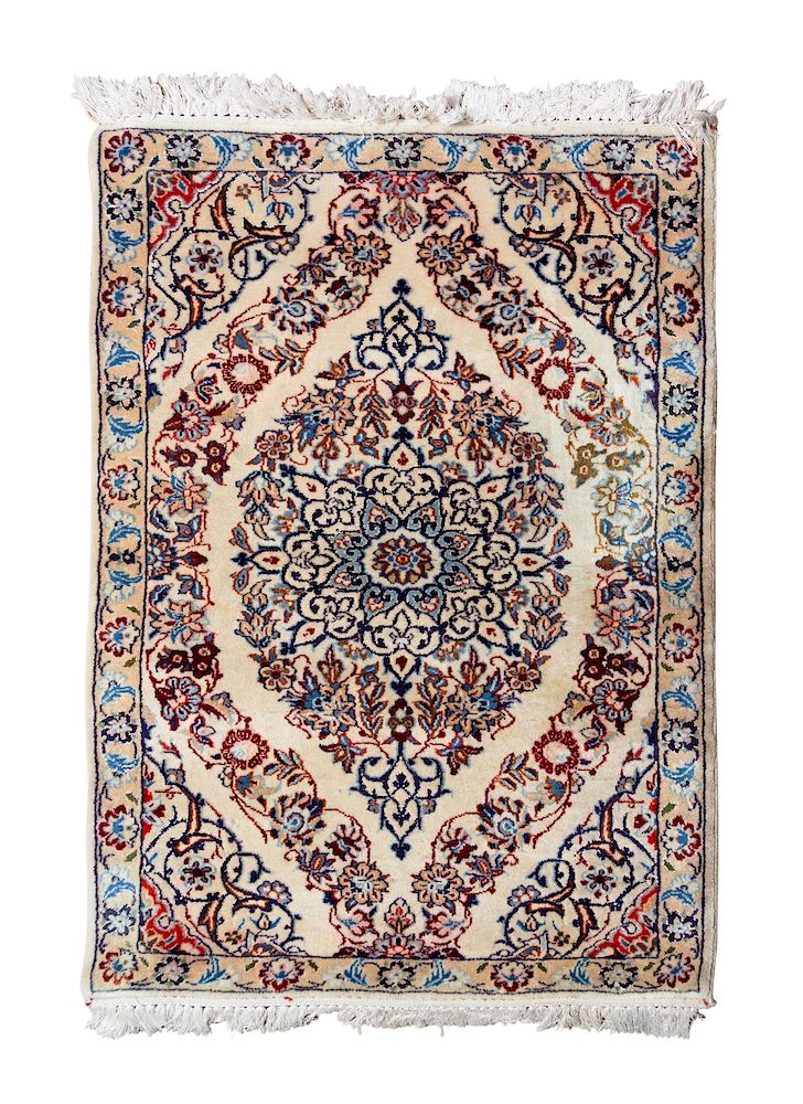 Appraisal: A Nain Wool and Silk Rug A Nain Wool and