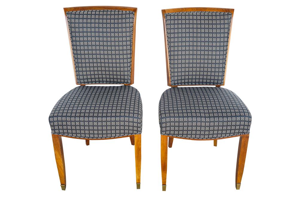 Appraisal: PAIR OF BIEDERMEIER WALNUT SIDE CHAIRSwith later upholstery Condition good