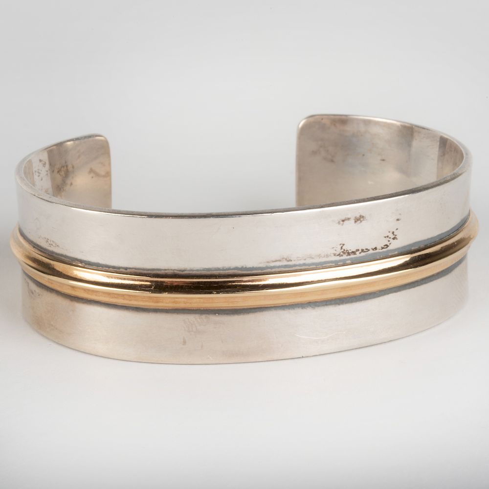 Appraisal: James Avery k Gold and Sterling Silver Cuff Bracelet and