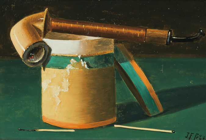 Appraisal: JOHN FREDERICK PETO American - Still Life with Pipe oil