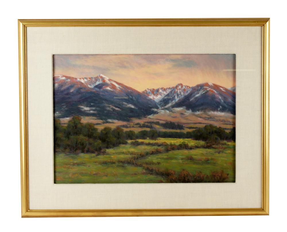 Appraisal: PAUL WALDUM ST CENTURY MONTANA MOUNTAIN LANDSCAPEpastel on paper signed