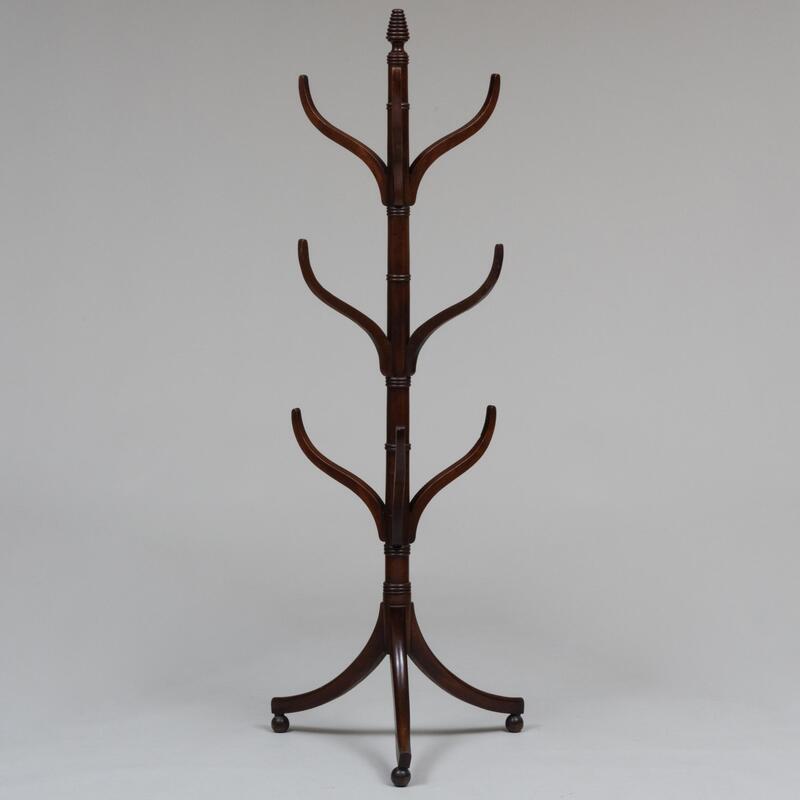 Appraisal: Regency Style Mahogany Hat and Coat Rack ft x x