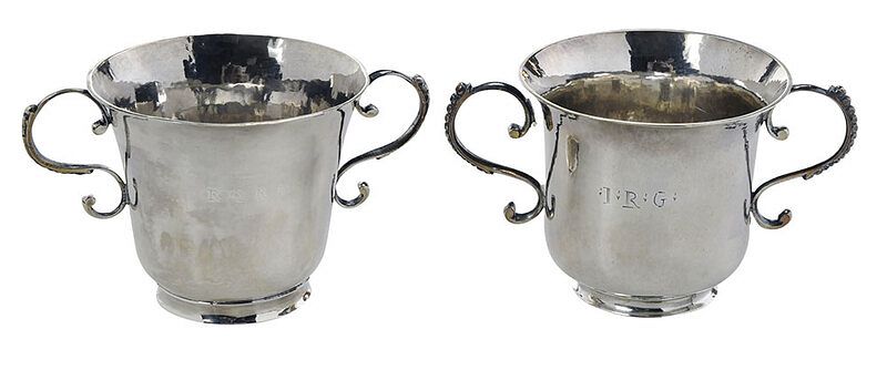 Appraisal: Two th Century English Silver Two Handled Cups both with