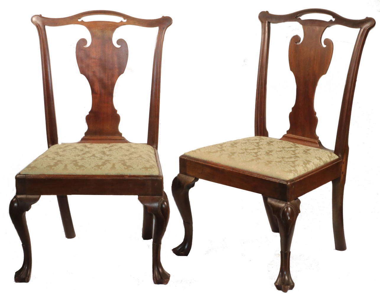 Appraisal: PR PHILADELPHIA QUEEN ANNE SIDE CHAIRS Pair of mid- th