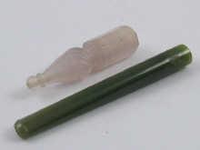 Appraisal: A Russian nephrite cigarette holder cm long together with a