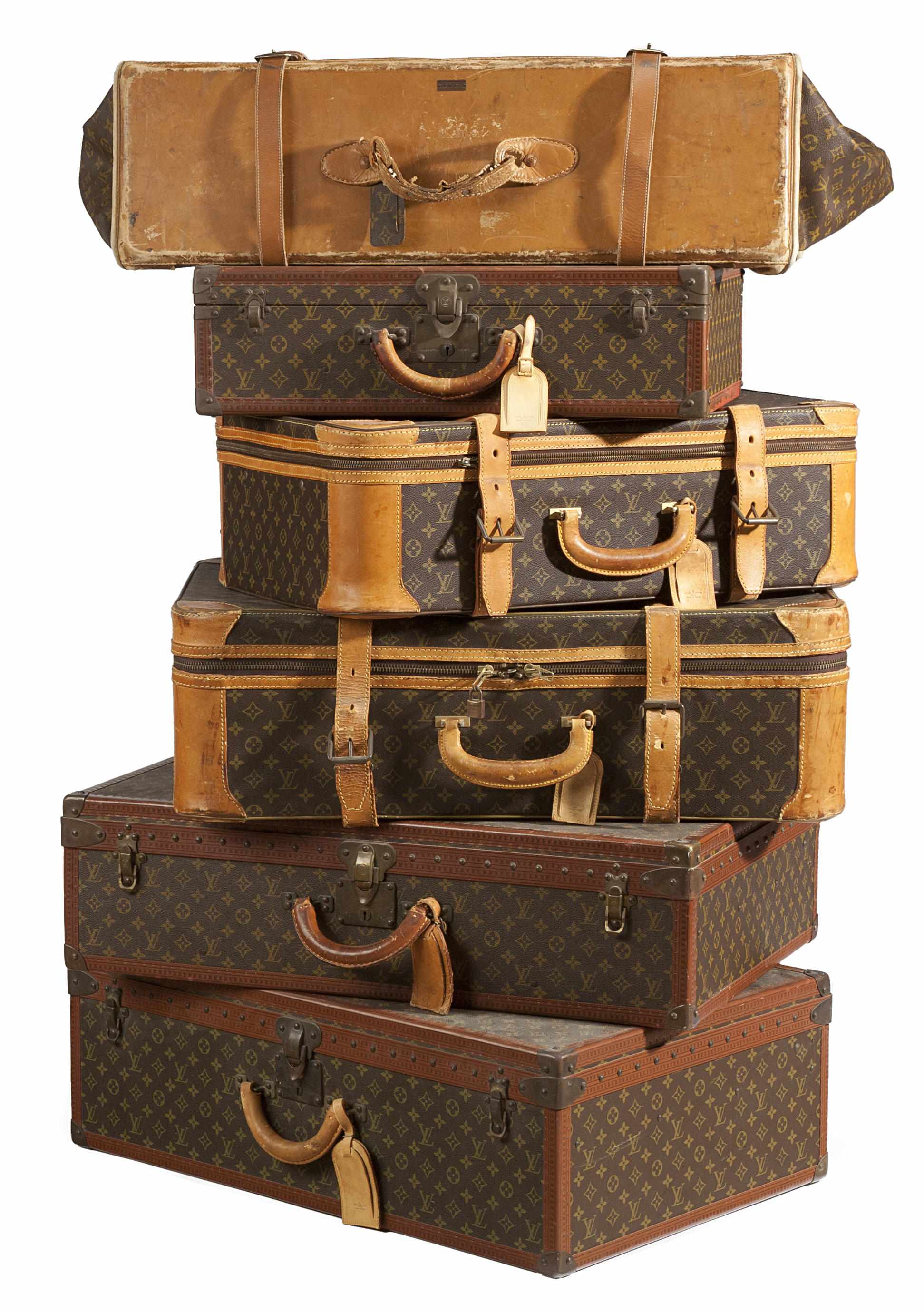 Appraisal: An assembled group of Louis Vuitton luggage th century Comprising