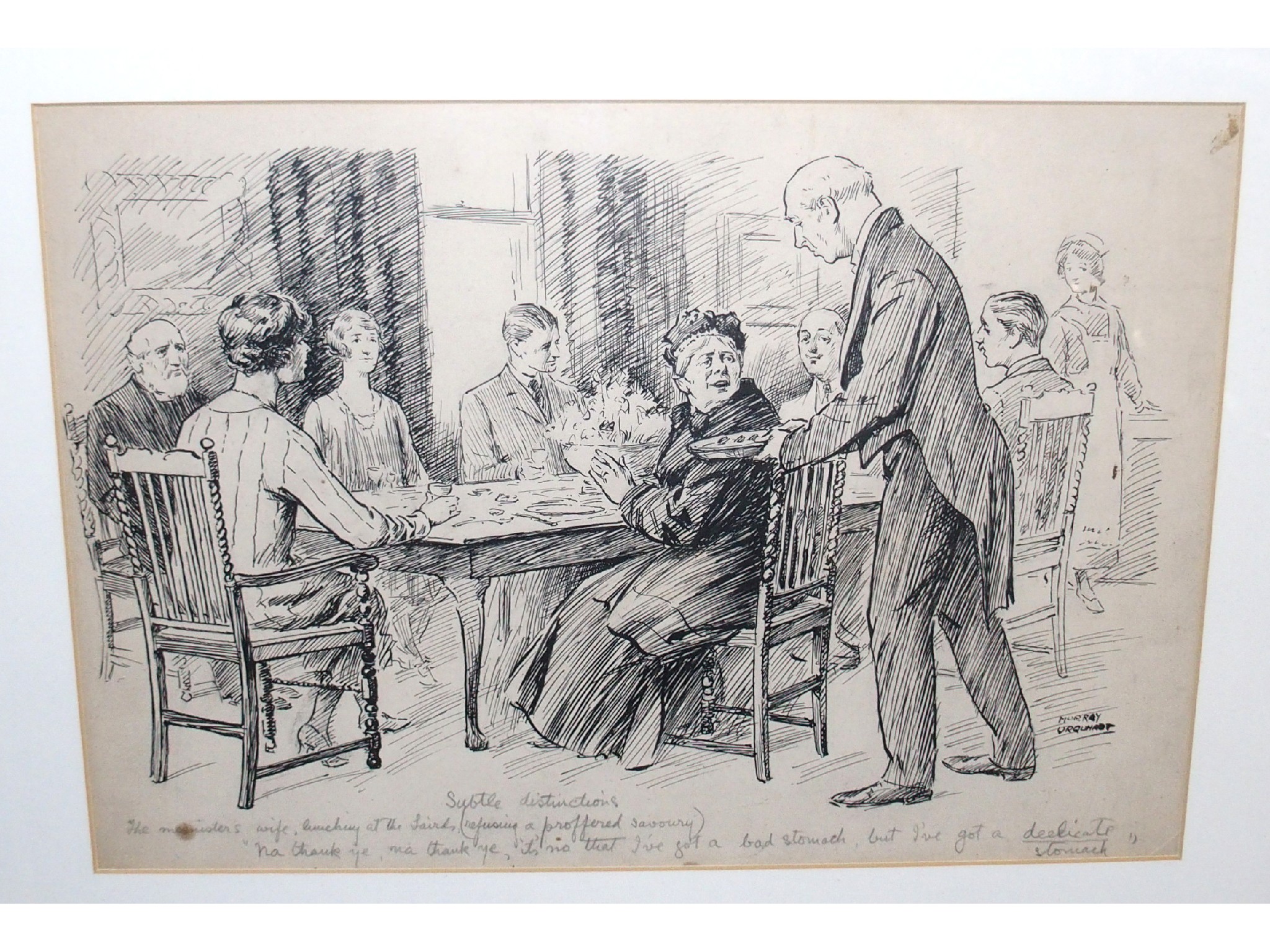 Appraisal: MURRAY URQUHART Punch Cartoons signed ink on paper