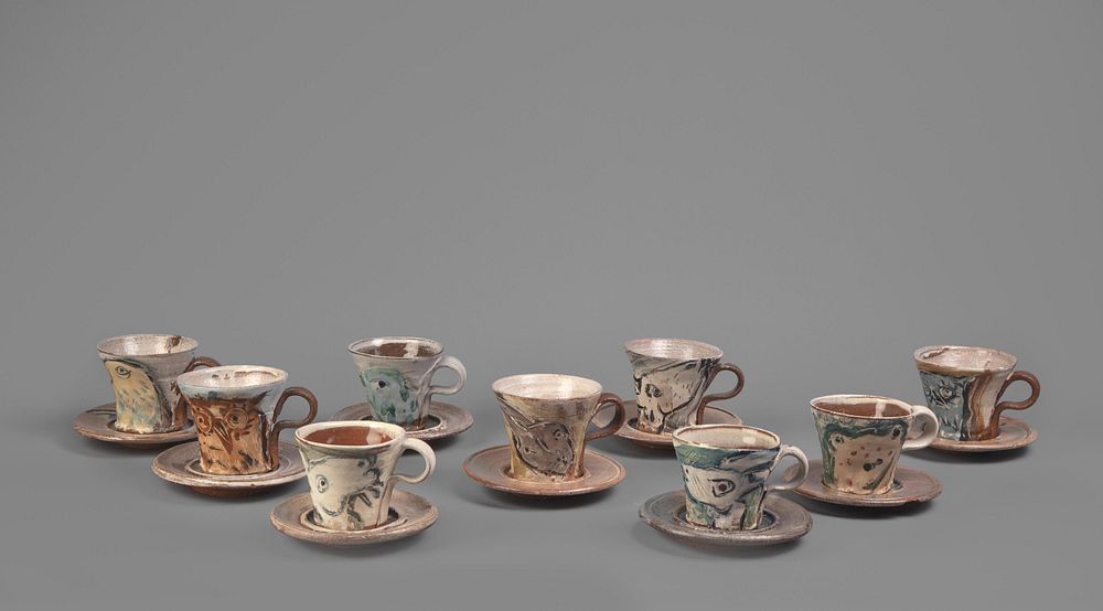 Appraisal: Ron Meyers Ten Cups and Saucers Ron Meyers b Ten