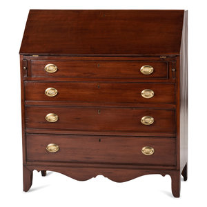 Appraisal: A Chippendale Cherrywood Slant-Front Chest of Drawers Kentucky First Half