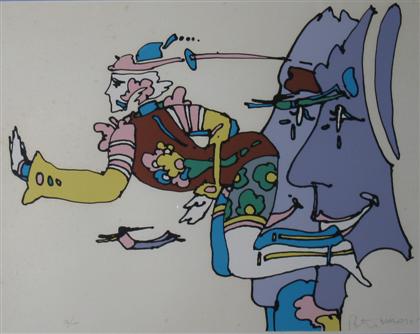 Appraisal: PETER MAX american b ETERNAL GUIDE pencil signed dated and