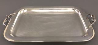 Appraisal: Danish silverplated tray l x w