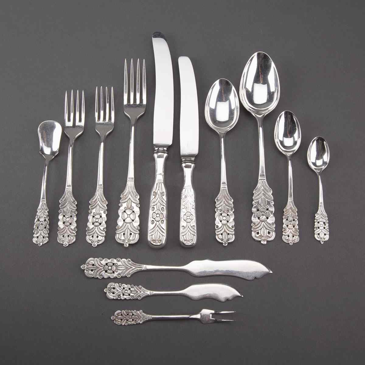 Appraisal: Peruvian Silver Flatware Service Arias mid- th century comprising three