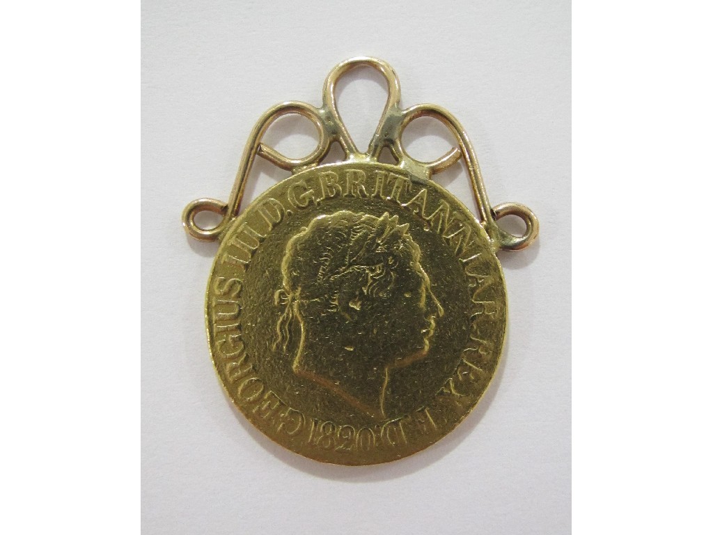 Appraisal: George III sovereign dated on pendant mount