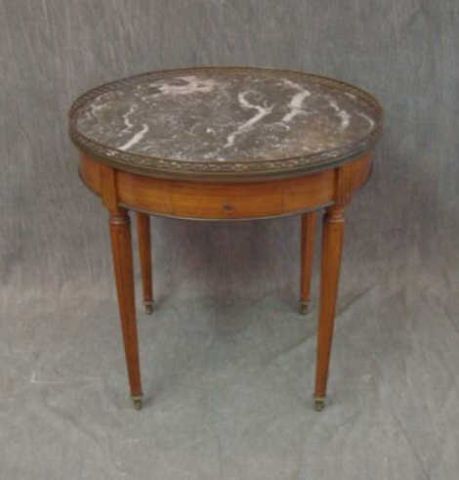 Appraisal: Louis XVI style marbletop builloitte table Central Park West estate