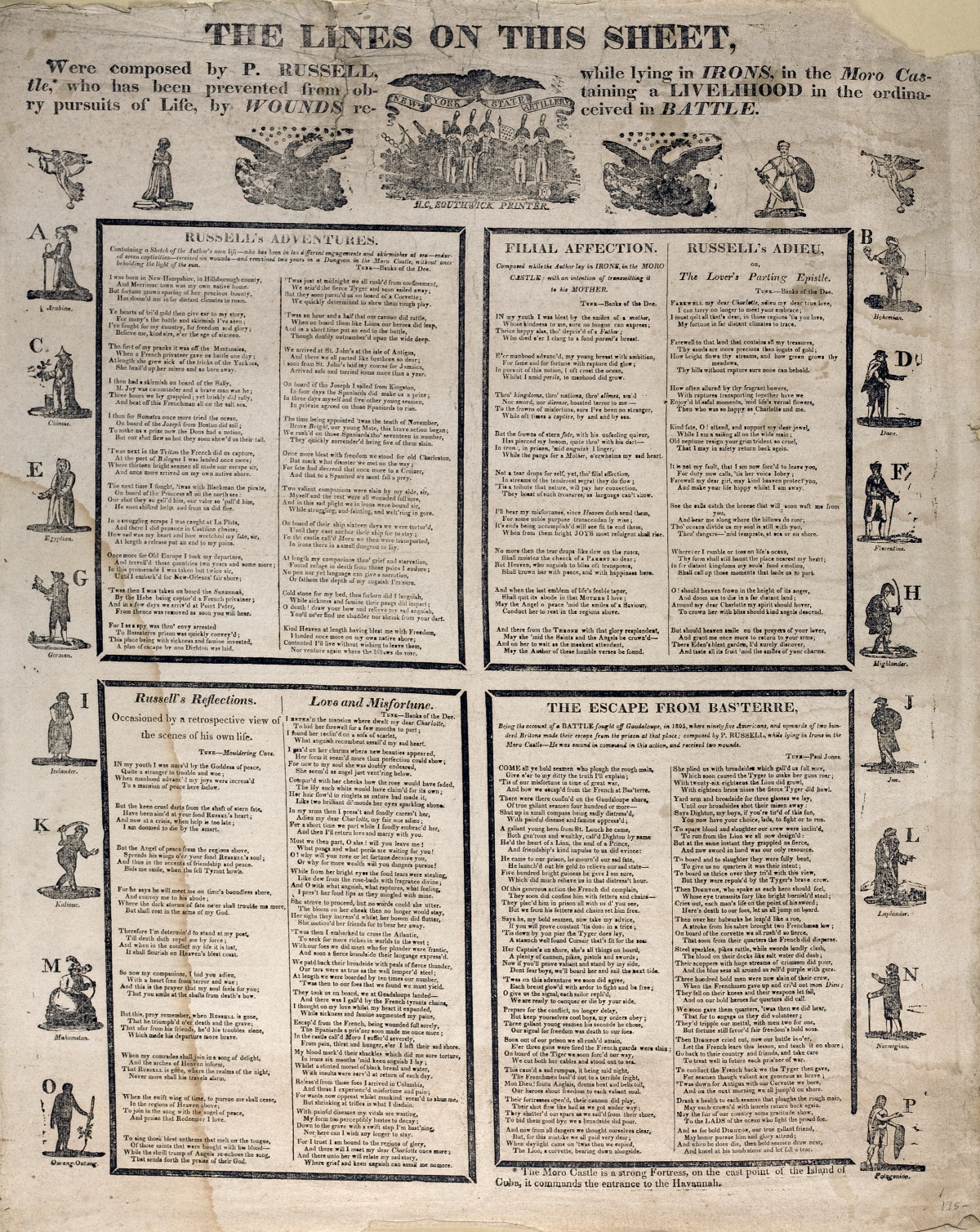 Appraisal: AMERICAN BROADSIDE quot THE LINES ON THIS SHEET WERE COMPOSED