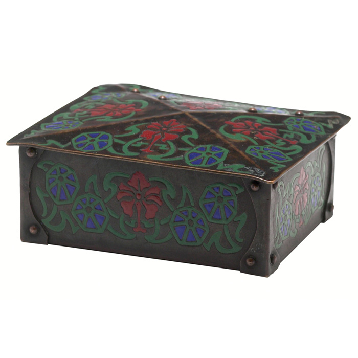 Appraisal: The Art Crafts Shop box bronze with a colorful enamel