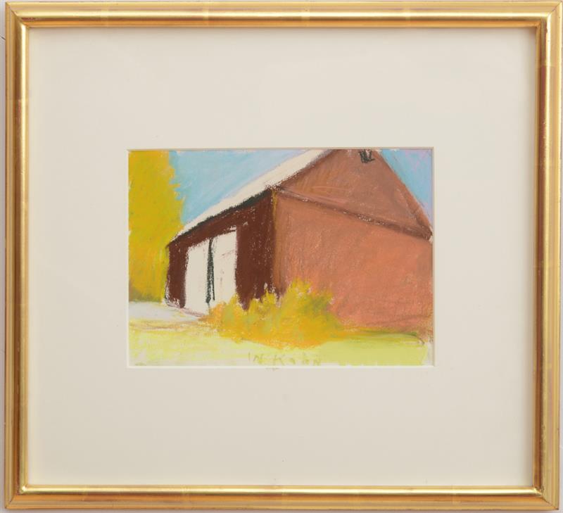 Appraisal: WOLF KAHN b BARN AT AN ANGLE Pastel on paper