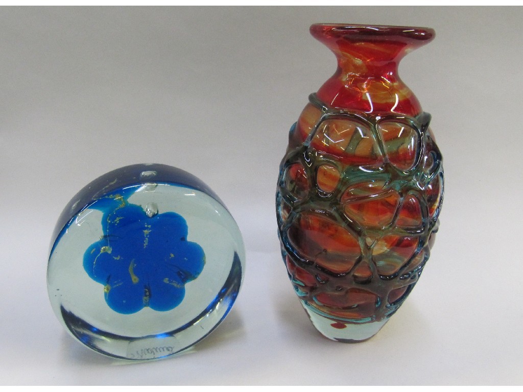 Appraisal: Mdina glass vase and a paperweight