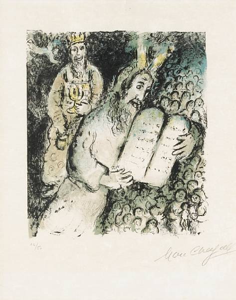 Appraisal: Marc Chagall Russian French - Moses and Aaron M Lithograph