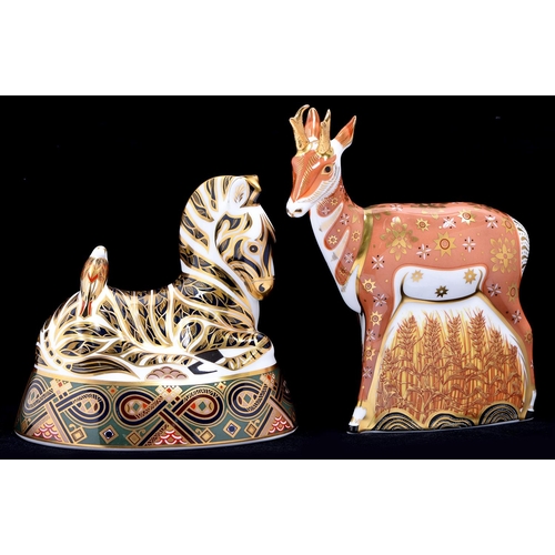 Appraisal: A Royal Crown Derby Pronghorn Antelope paperweight certificate and box