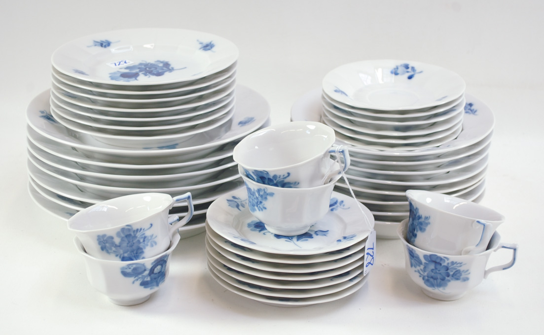 Appraisal: ROYAL COPENHAGEN BLUE FLOWERS CHINA SET forty-one pieces comprised of