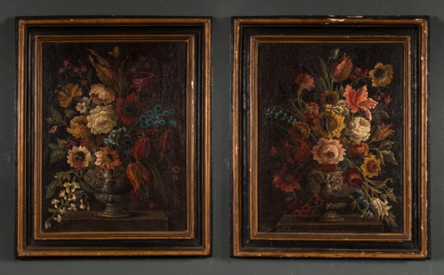 Appraisal: a Continental School th century Pair Still Lifes Still Life