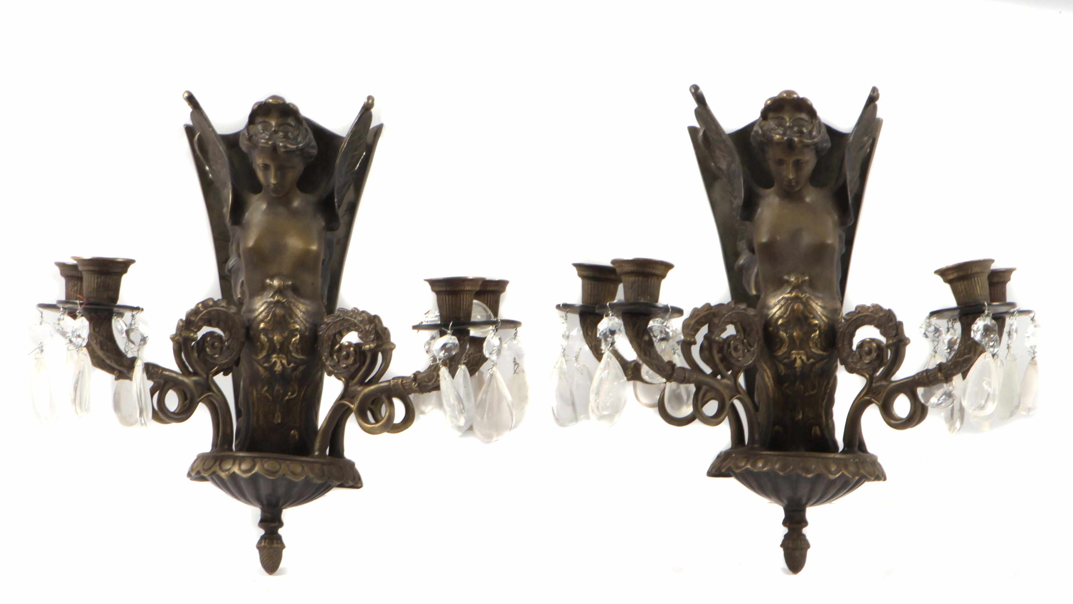 Appraisal: Property of various owners A pair of Empire style patinated