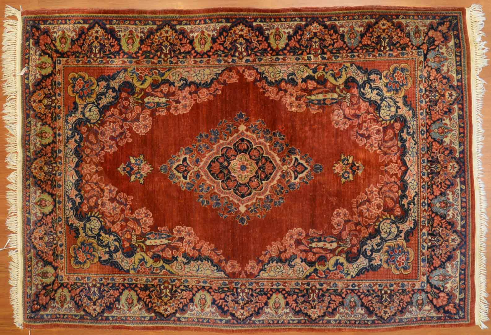 Appraisal: Semi-antique Sarouk medallion rug approx x Iran circa Condition Slight