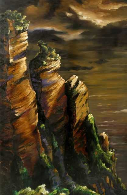 Appraisal: Jan Nelson born The Cliffs Blue Mountains oil on board