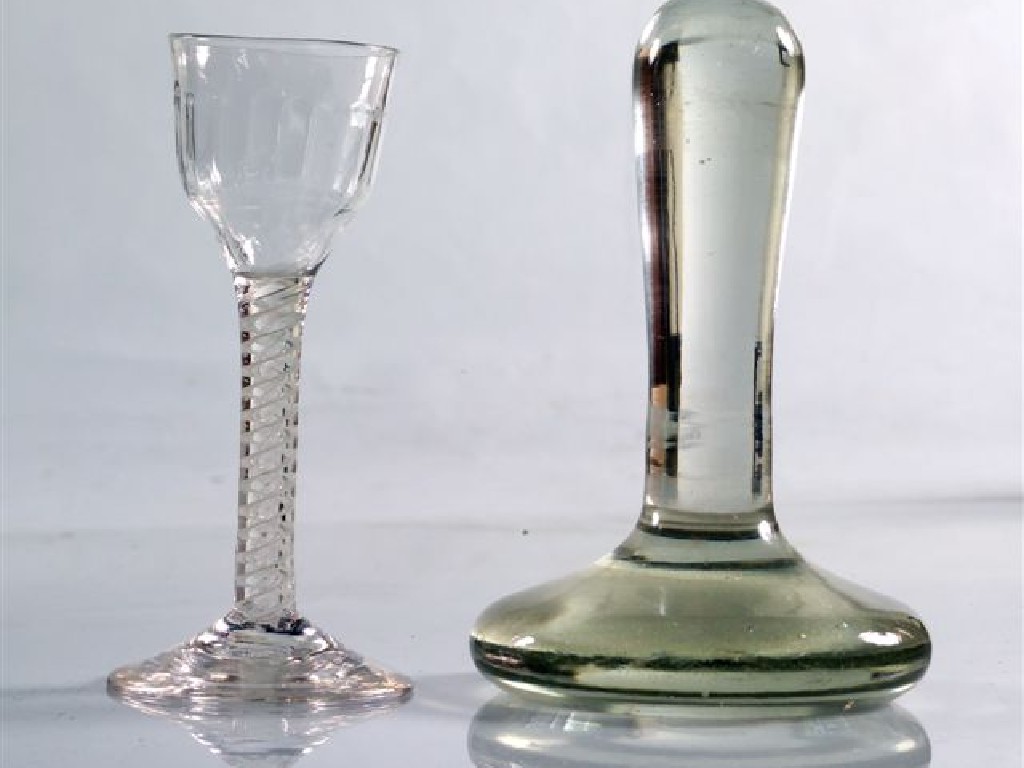 Appraisal: th CENTURY GLASS LINEN SMOOTHER of characteristic shape Height cm