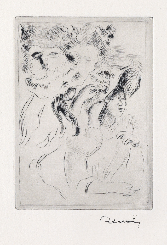 Appraisal: PIERRE-AUGUSTE RENOIR Le Chapeau pingl e planche Drypoint printed in